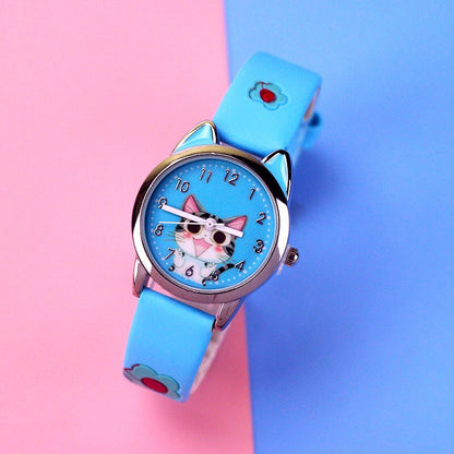 sengpan Christmas wishlist New Cute Cheese Cat Pattern Children Watches with Bracelet Quartz Analog Kids Watches For Girls Boys Ladies Clock Gift Relogio