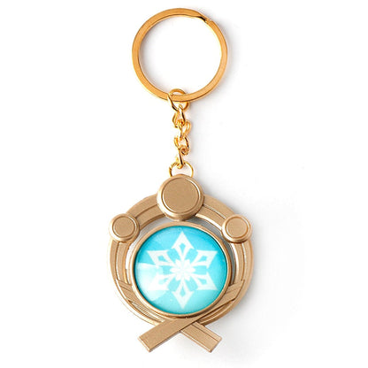 sengpan christmas gift ideas valentines day gifts for her Game Genshin Impact Vision Inazuma Keqing Wendi Xiao Keychain Luminous 원신 7 Element Weapons Eye Of Original God badge KeyRing