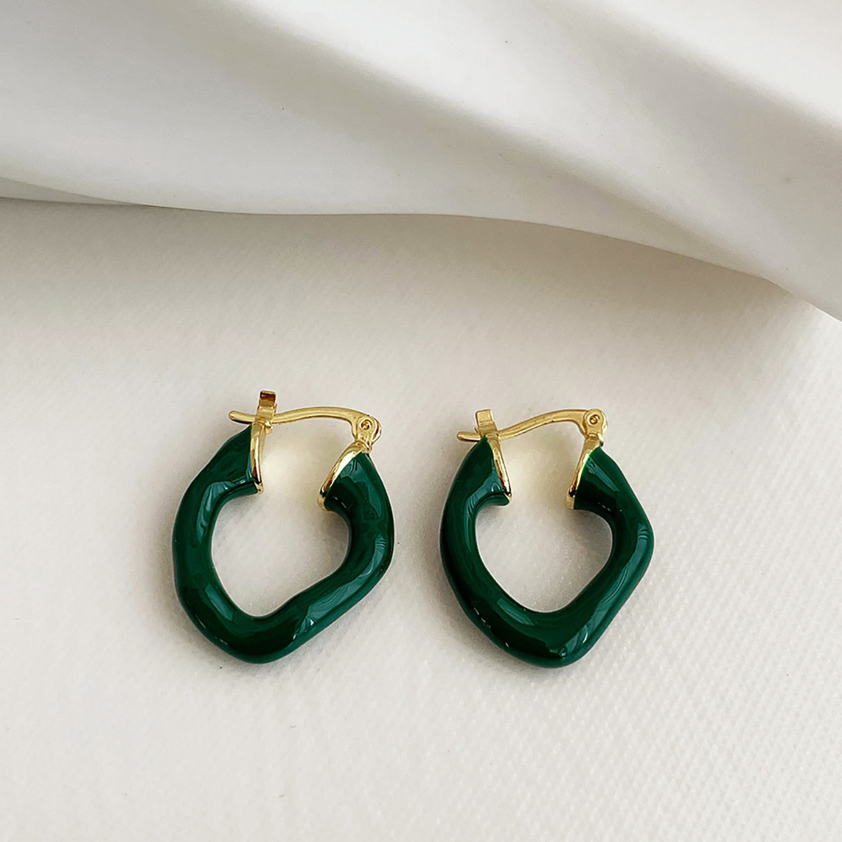 sengpan New Korean Statement Earrings for Women Green Acrylic Round Square Geometric Dangle Drop Earring Brincos Fashion