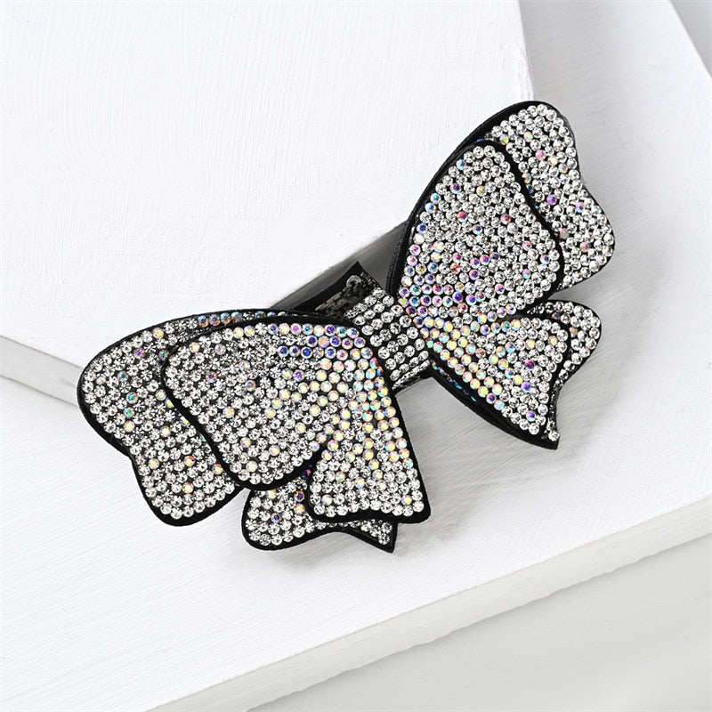 sengpan Barrette for Women Girl Rhinestone Crystal Big Bow Knot Hair Clip Hairpin Geometric Accessories Wholesale