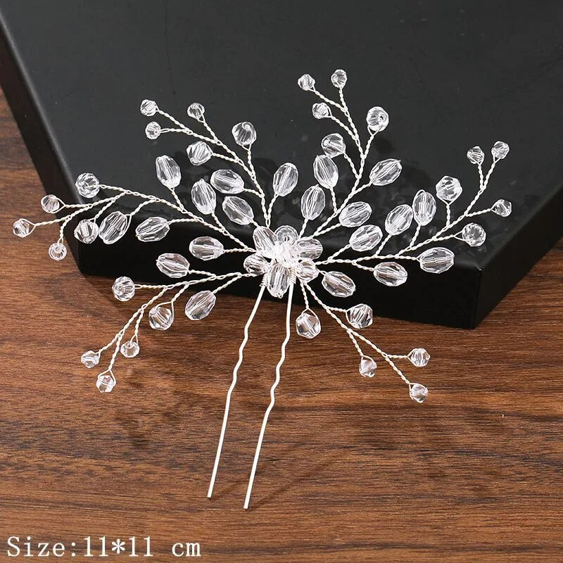 sengpan - Hair Pins Hair Accessories For Women Wedding Accessories Hair Clips Jewelry Pearl Rhinestone Flower Hair Clip Pins Headpiece