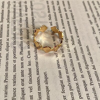 sengpan Vintage Ring For Women Gold Ring Open Ring Simple Temperament Versatile Personality Jewelry New Fashion Ins wind