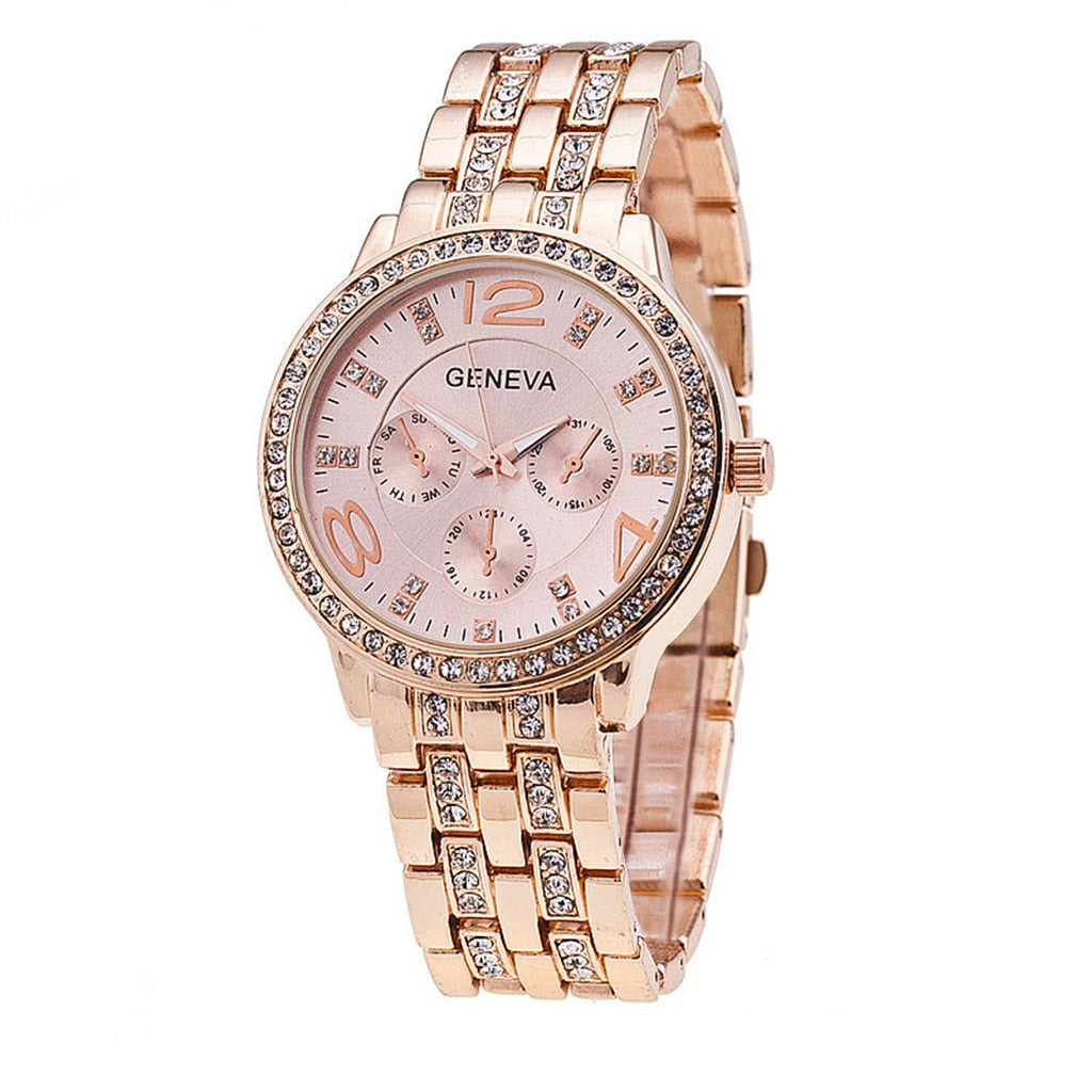 sengpan watches on sale clearance Fashion Ladies Quartz Bracelet Watch Rose Gold Female Wristwatch Luxury Montre Femme Metal Band Women Diamond Watches kol saati