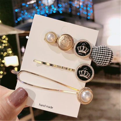 sengpan Christmas gifts for her Hair Grip Clip Sets Hairpin For Women Girl Rhinestone Pearl Geometric Korean Handmade Fashion Head Accessories Mujer