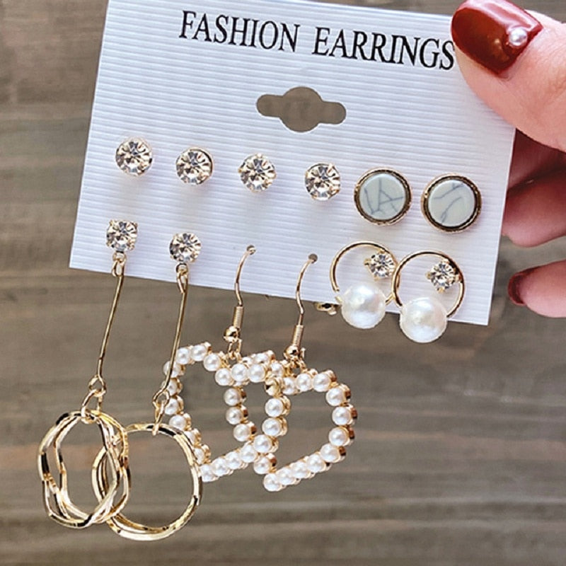 sengpan christmas gift ideas valentines day gifts for her Fashion Vintage Butterfly Earring Set For Women Girls elephant Snake Heart Jewelry Circle Pearl Long Dangle Earrings