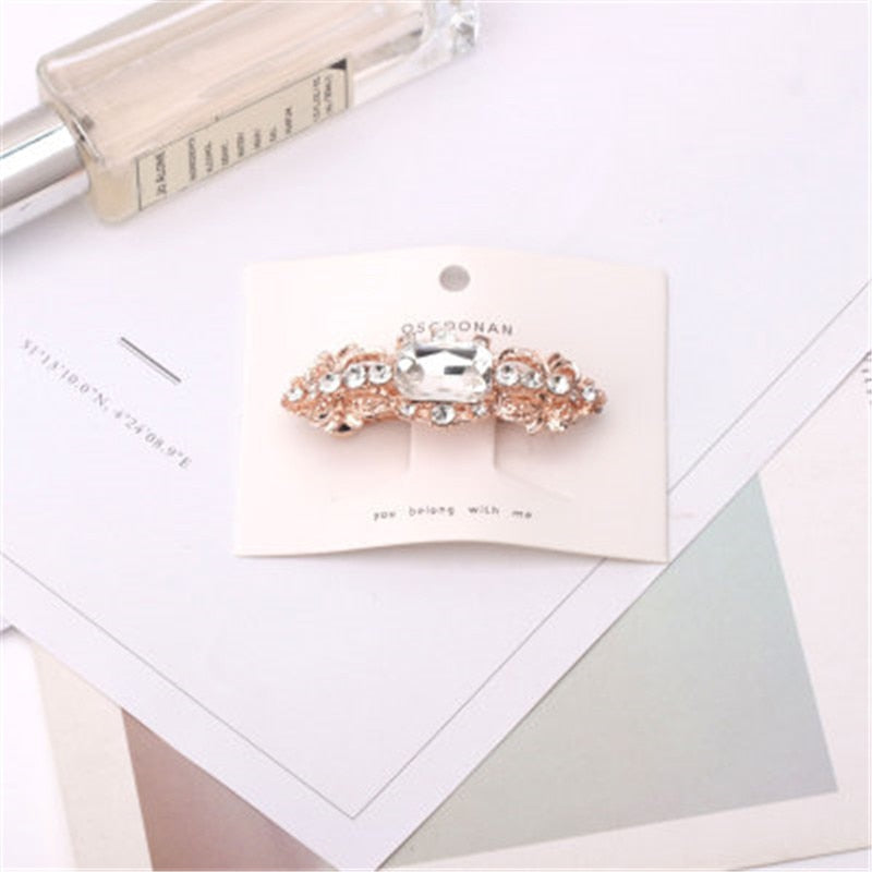 sengpan Barrettes For Women Girl Hair Clip Hairpin Crystal Geometric Solid Korean Handmade Fashion Head Accessories Mujer Wholesale