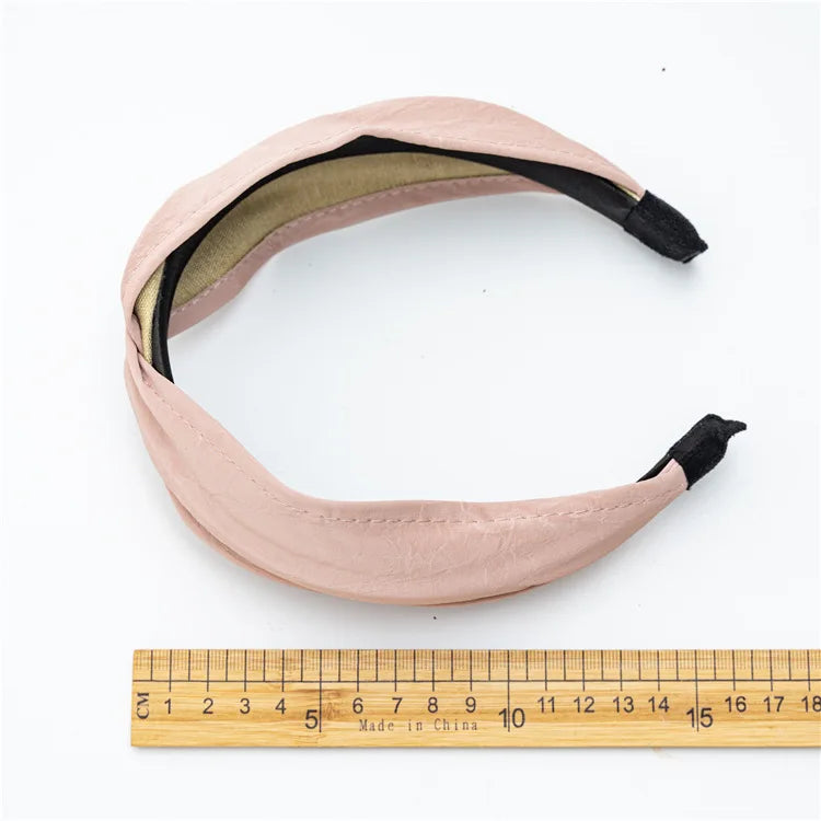 Lianfudai 2024 Non-slip Resilience Retro Suede Solid Wide Headband Hair Band Hoop Bezel Women Girls Hairbands Hair Accessories Headwe