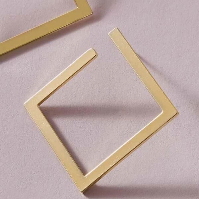 sengpan Minimalist Square Earrings Irregular Stud Earrings New Exaggerated Cold Wind Fashion Earring for Women Opening Accessories