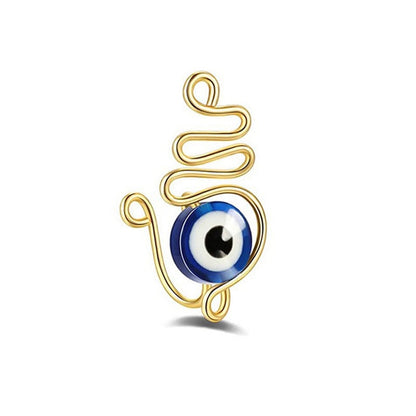 sengpan Christmas gifts ideas 1Piece Evil Eye Stainless Steel Spiral Fake Nose Ring Cuff Non Piercing Nose Ring Clip On Fake Nose Piercing Jewelry Ear Clip