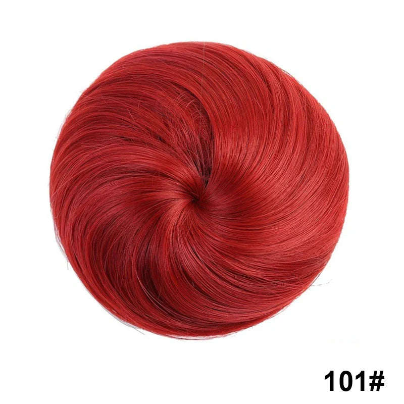 sengpan Synthetic Elastic Hair Scrunchie Chignon Donut Roller Bun Wig Curly Clip in Hair Ponytails Extensions Many colors