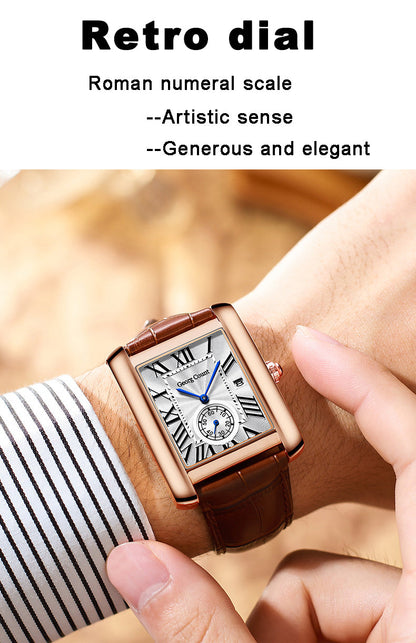 sengpan watches on sale clearance Fashion Lovers Watches Men Women Casual Leather Strap Quartz Watch Elegant Squar Retro Roman Numeral Scale Couple Watch Clock