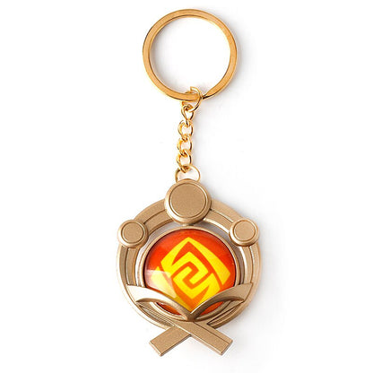 sengpan christmas gift ideas valentines day gifts for her Game Genshin Impact Vision Inazuma Keqing Wendi Xiao Keychain Luminous 원신 7 Element Weapons Eye Of Original God badge KeyRing