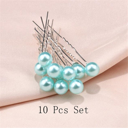 sengpan bridal jewelry set for wedding Fashion U-shaped Pin Metal Barrette Clip Hairpins Simulated Pearl Bridal Tiara Hair Accessories Wedding Hairstyle Design Tools