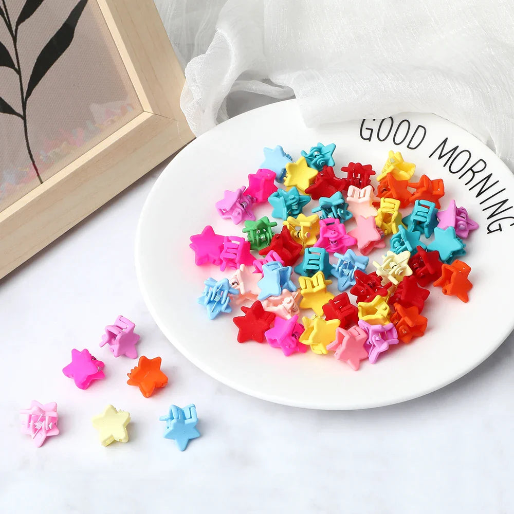 sengpan Children Mini Star Grip Claw Hair Clips Girl Bangs Clamp Hairpins Candy Color Small Barrettes Headdress Hair Styling Accessories