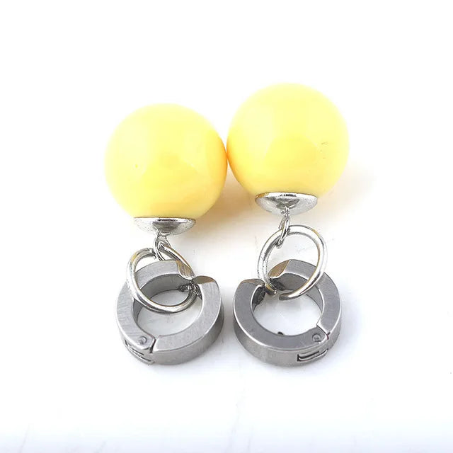 sengpan Potara earrings Cosplay Charm Earrings Yellow And Green Round Eardrop Earrings Jewelry For Women Girls Lovely Gift