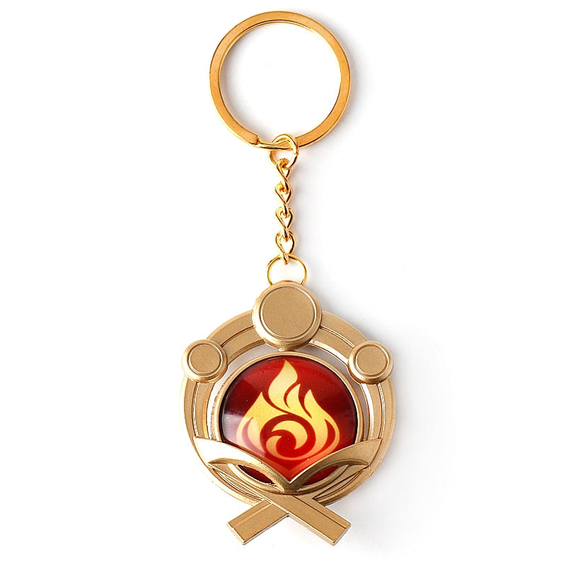 sengpan christmas gift ideas valentines day gifts for her Game Genshin Impact Vision Inazuma Keqing Wendi Xiao Keychain Luminous 원신 7 Element Weapons Eye Of Original God badge KeyRing