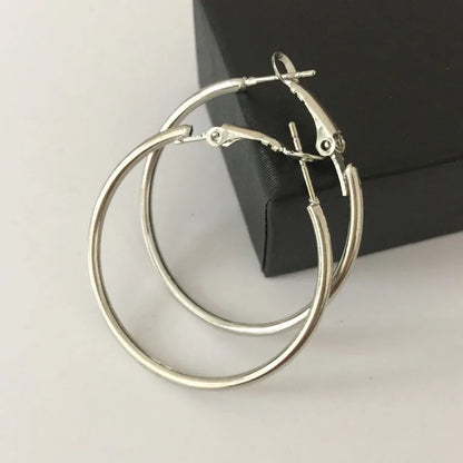 sengpan Fashion Jewelry Round Big Hoop Earrings For Women Men Accessories Ear Ring Gold Silver Color 2.5-10cm Earring Hooks Couple Gift