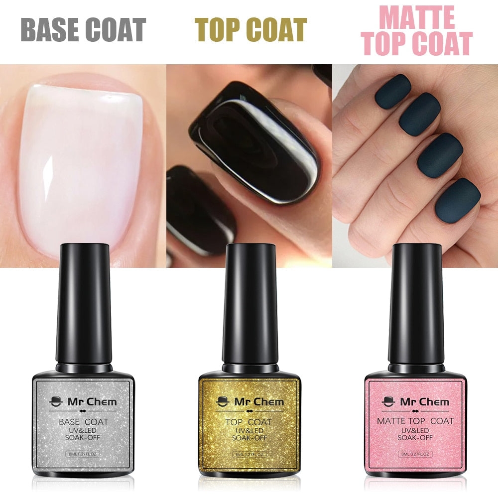 sengpan Nail Gel Polish 4PCS UV Gel Varnish Top Base Coat Nails Art Design Semi Permanent Manicure Set uñas гель лак для ногтей