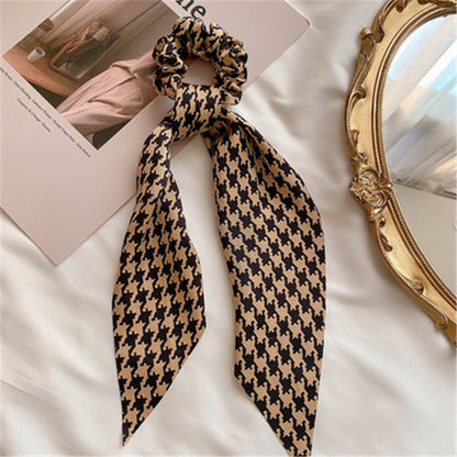 sengpan Plaid Scrunchies For Women Girl Elastic Hair Bands Ties Accessories Pitchwork Bow Knot Wholesale