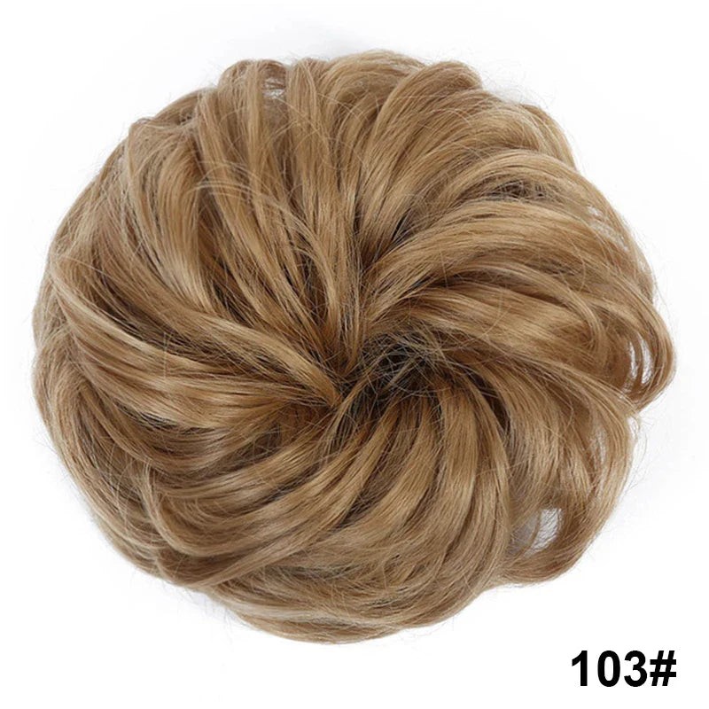 sengpan Synthetic Elastic Hair Scrunchie Chignon Donut Roller Bun Wig Curly Clip in Hair Ponytails Extensions Many colors