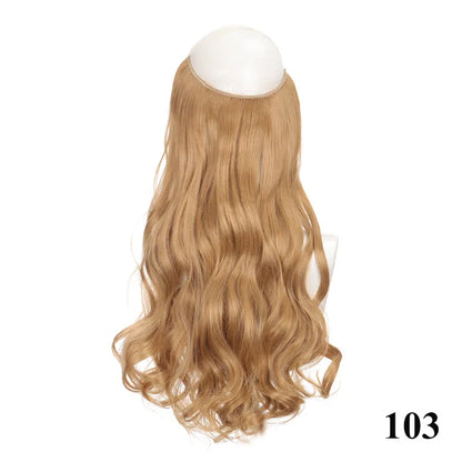 sengpan 24 Inch Invisible Wire No Clips In Hair Extension Secret Fish Line Hair Piece Straight Curly Hair Extension for Women