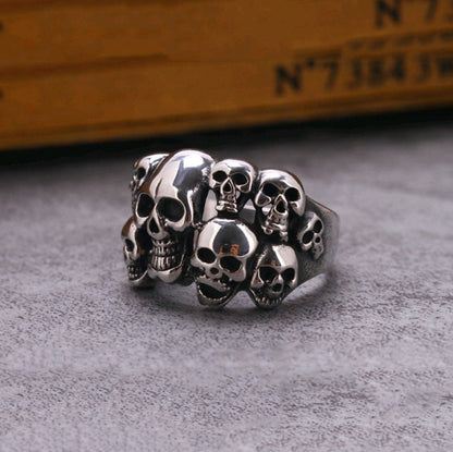 sengpan gifts for men Retro Men Multiple Skull Skull Rings Hip Hop Rock Punk Ghost Head Lady Locomotive Party Finger Jewelry Accessories