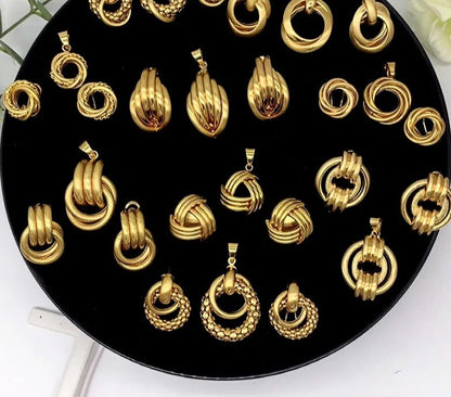 sengpan - Necklace Sets For Womens Wedding Jewellery Pendant Big Earrings Set Chunky Gold Plated Luxury Brands Fashion Ethiopian