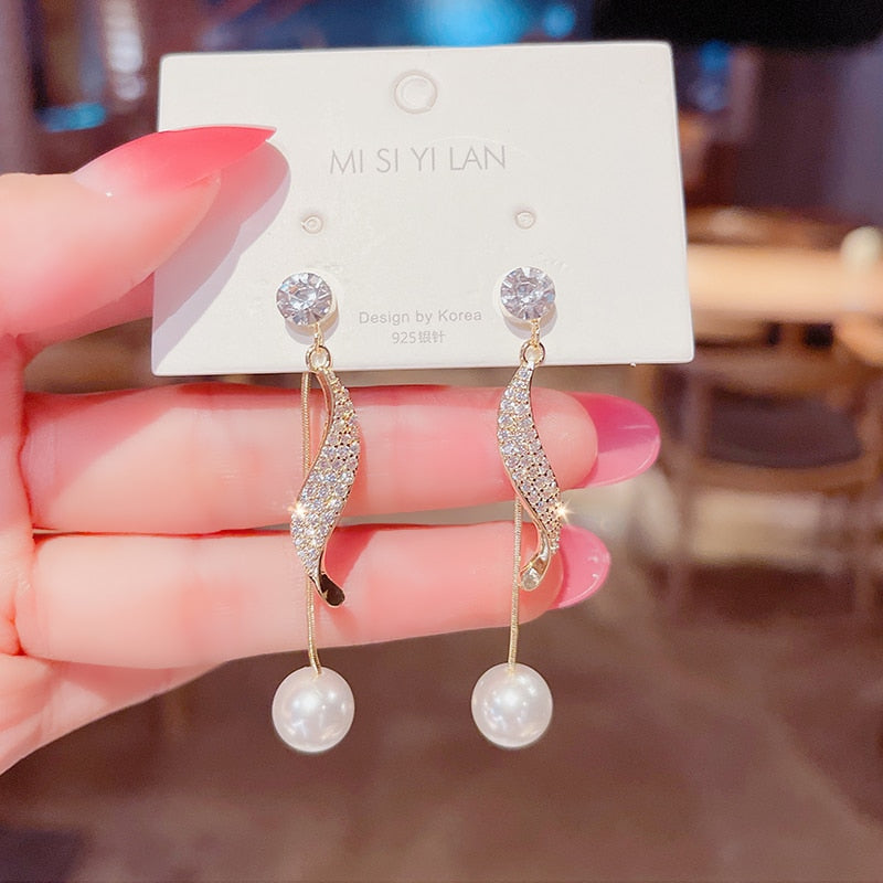 sengpan A Two Wear Pearl Earrings In South Korea Fashion All-match Temperament High Sense Earrings Women In New Tide Earrings Women