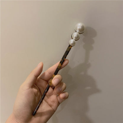 sengpan New Korean Retro Multicolor Transparent Resin Imitated-pearl Geometric Hairpin for Women Hair Accessories Styling Tool