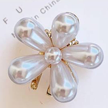 sengpan Sweet Pearl Flower Hair Clip Hairpin Camellia Cute Girl Heart Clip Back Head Headdress Bangs Clip Hairpin Hair Accessories