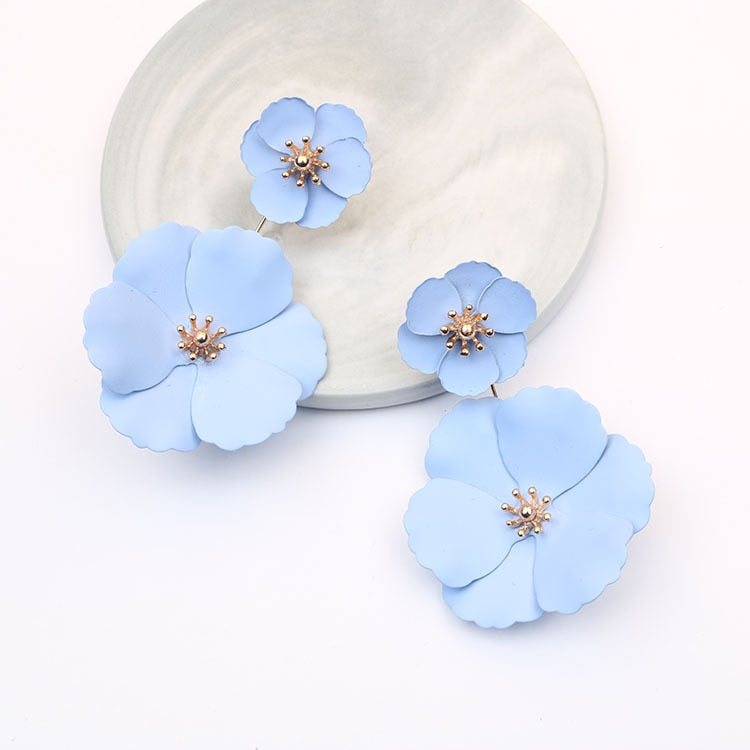 sengpan Boho Cute Flower Earrings for Women Korean Jewelry Kids Girls Gifts Fashion Stud Earring Boucles D'oreilles Aretes De Mujer