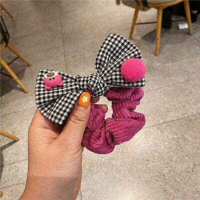 sengpan Women Girl Scrunchies Elastic Hair Ties Bands Cartoon Bear Animal Summer Fashion Korean Mujer Head Accessories Hyuna Wholesale