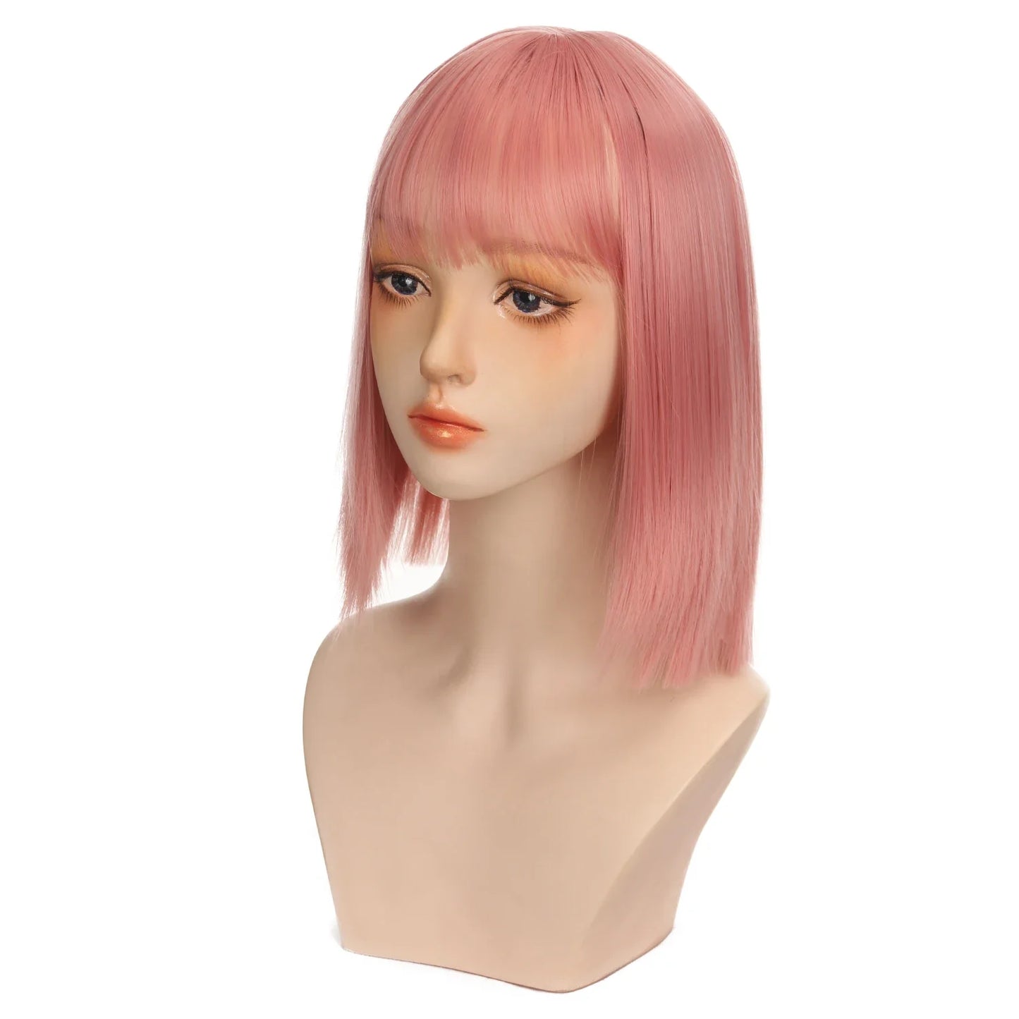 sengpan Women's Short wig Synthetic Short Straight BOb Wigs With Air Bangs Daily Wear Heat-Resistant Wig Cosplay Short Bob Wig