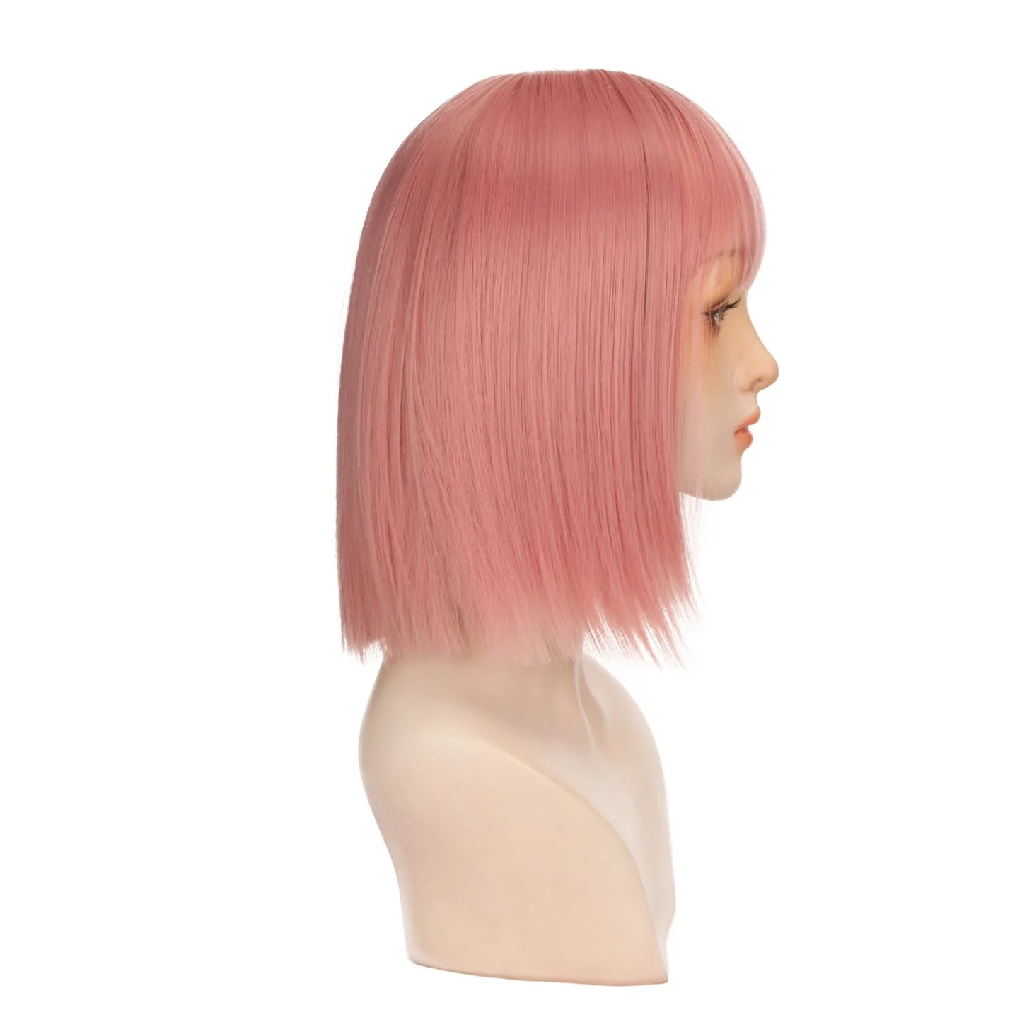 sengpan Women's Short wig Synthetic Short Straight BOb Wigs With Air Bangs Daily Wear Heat-Resistant Wig Cosplay Short Bob Wig