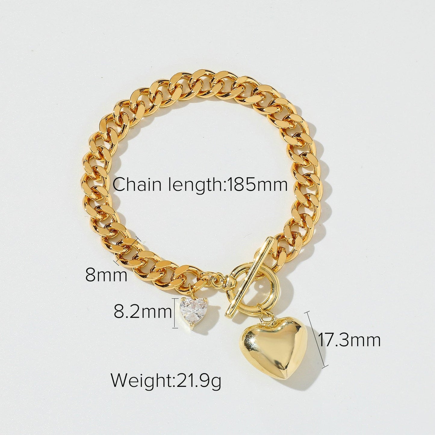 sengpan Luxury 14K Real Gold Plated Love Pendant Bracelets For Women Half Freshwater Pearl Half Chain Zircon Bracelets Jewelry