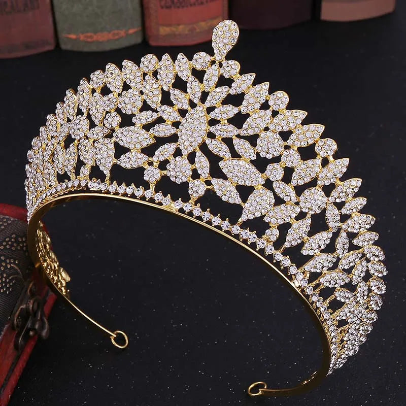 sengpan uxury Sparkling Crystal Bridal Hair Accessories Tiaras Big Diadem Crowns Girls Wedding Party Fashion Design Woman Ornaments