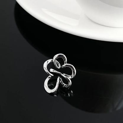 sengpan Punk Fairy Clip Earrings For Women Goth Irregular Flower Metal Ear Cuffs Unusual Design No Piercing Earrings Korean Fashion