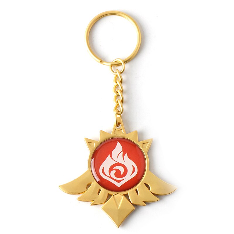 sengpan christmas gift ideas valentines day gifts for her Game Genshin Impact Vision Inazuma Keqing Wendi Xiao Keychain Luminous 원신 7 Element Weapons Eye Of Original God badge KeyRing