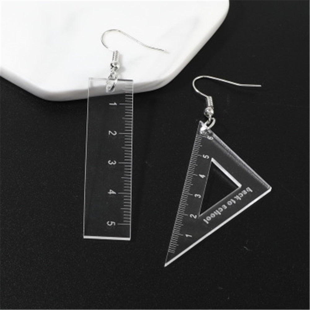 sengpan Christmas decor ideas Women Drop Dangle Earrings Weird Big Long Punk Hip Hop Math Ruler Cерьгиc Cережки Pendients Kolczyki ピアス Fashion Jewelry