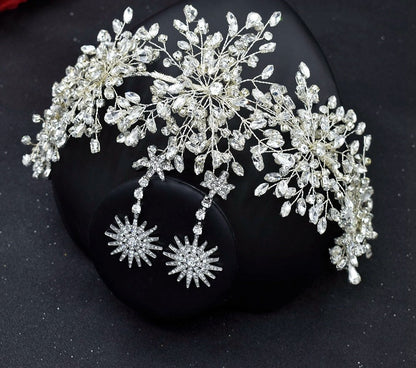 sengpan A335 Handmade Wedding Headband Silver Rhinestone Headpiece Baroque Bridal Headwear Crystal Wedding Hair Accessories Bride Crown