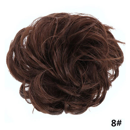 sengpan Synthetic Elastic Hair Scrunchie Chignon Donut Roller Bun Wig Curly Clip in Hair Ponytails Extensions Many colors