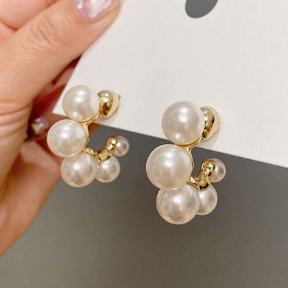 sengpan bridal jewelry set for wedding Elegant Celebrity Imitaion Pearl Earrings For Women Fashion C-Shaped Drop Earring Luxury Wedding Party Girls Unusual Jewelry