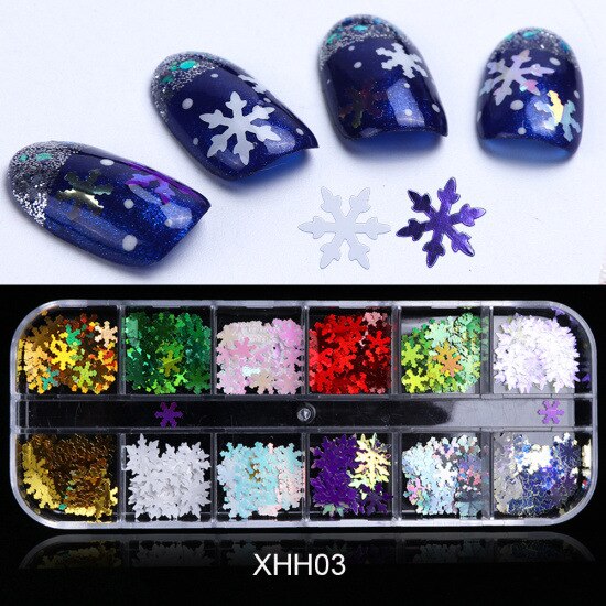 sengpan Christmas gifts ideas Christmas nails special nails sequins snowflake bells stars Santa Claus nail decoration thin patches nail