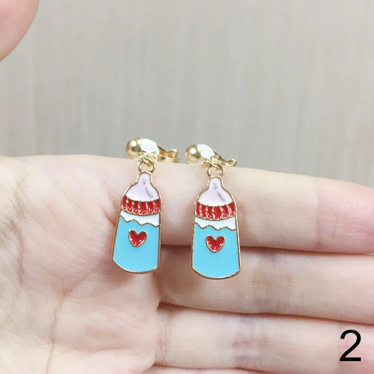 sengpan Child Blue Starfish Ear Clip Earrings Kids Cartoon Fashion No Piercing Ear Rings For Kids Gift Jewelry Korean Ear Clip Girls