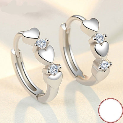 sengpan Fashion Earrings Heart Zircon Small Earrings For Women Jewelry Gifts