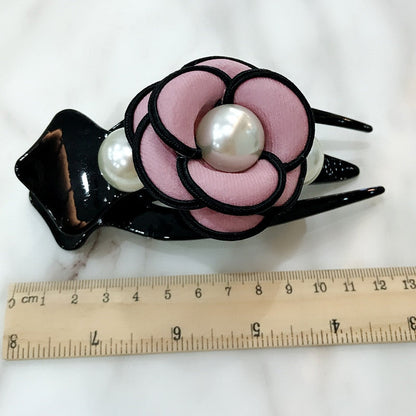 sengpan Camellia Hair Claw Clip Clamp for Women Girl Flower Floral Banana Pearl Korean Handmade Fashion Head Accessories Mujer Wholesale