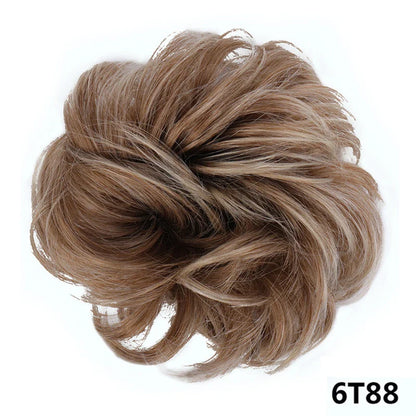 sengpan Synthetic Elastic Hair Scrunchie Chignon Donut Roller Bun Wig Curly Clip in Hair Ponytails Extensions Many colors