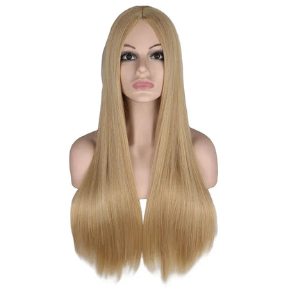 sengpan Women Synthetic 70 Cm Long Straight Cosplay Wig Party Sliver White 100% High Temperature Fiber Hair Wigs