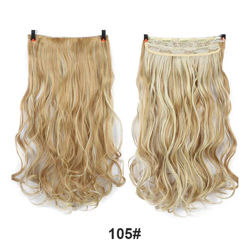 sengpan  24inche 5Clip Long Straight Hair Gradient Straight Hair Synthesis Hair Extension High Temperature Women Hair Extension