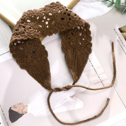 Lianfudai Haimeikang New Crochet Hair Band Women Scarf Solid Color Knitting Headbands Bandanas Wide Elastic Hairbands Fashion Accessories